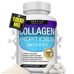 Toplux Nutrition 5-Type Collagen Peptides – Skin & Joint Relief, 1800mg, 90 Cap