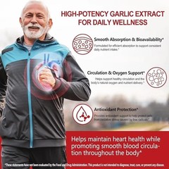 Odorless Garlic 7500Mg per Servings, 300 Softgels 2 Years Aged Garlic