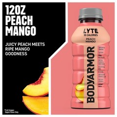 BODYARMOR Lyte Peach Mango Sports Drink, 12 fl oz (8 Pack)