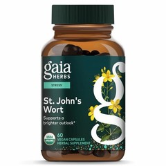 Gaia Herbs St John’s Wort 60 Vegan Capsules Stress Support Supplement Exp 4/2028