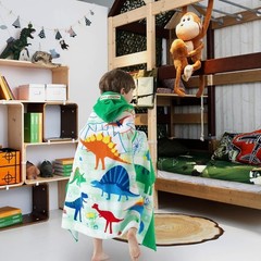 Dinosaur Hooded Beach Towel for Kids Age 3-8, Large 30″x50″ 100% Cotton Ultra…