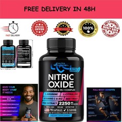 NUTRAHARMONY Nitric Oxide Supplement 2250mg – Energy & Circulation Support