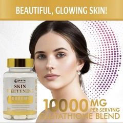 Pure Natural Skin Whitening 10000mg Glutathione & Collagen Dietary Supplement 60