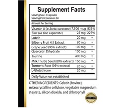 Complete Eye Formula with Lutein Zeaxanthin Bilberry & Carotenoids 1 Bottle