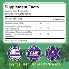 DIM SGS+ Supplement for Hormone, Estrogen, Metabolism & Detox Support – 90