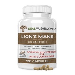 Real Mushrooms Organic Lions Mane Mushroom Capsules 120 Count Exp 02/2027