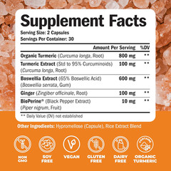 Vimerson Health Turmeric Curcumin with Boswellia Extract Supplement, 60 Capsules