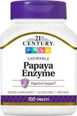Papaya Enzymes Tropical Flavor Digestion Nutrient Absorption Support, 100 Chews