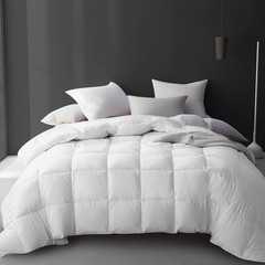 Hotel Grand Luxury White Goose Feather Down Fiber Comforter Twin Size, 100% C…