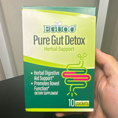 EGUOO Pure Gut Detox Herbal Support Powder 10 Packets 10-Day Passion Fruit