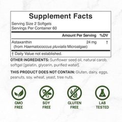 Astaxanthin 24mg, Skin Eye Joint & Immune Support – Double Strength 120 Softgels