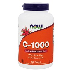 NOW Foods Vitamin C1000 with Rose Hips, 250 Tablets