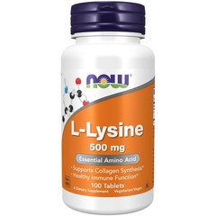 NOW Foods Supplements, L-Lysine (L-Lysine 100 Count (Pack of 1), White