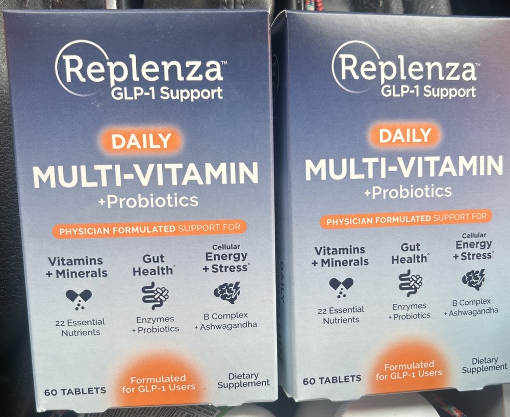Lot Of 2 Replenza GLP-1 Support Daily Probiotics Supplement 60 Each Exp 09/2027