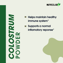 NutriiLab Bovine Colostrum Powder 2500mg IgG Immune Gut Health 30 Day Supply