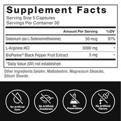 Force Factor L-Arginine 3000 MG, Extra Strength Nitric Oxide & Circulation Boost