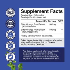 Diosmin Hesperidin 1000mg Complex for Vein Support – Vegan, Non-GMO, Gluten-Free
