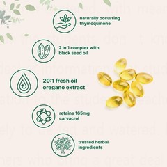 Oil of Oregano & Black Seed Softgels Count with Carvacrol,Immune Support US