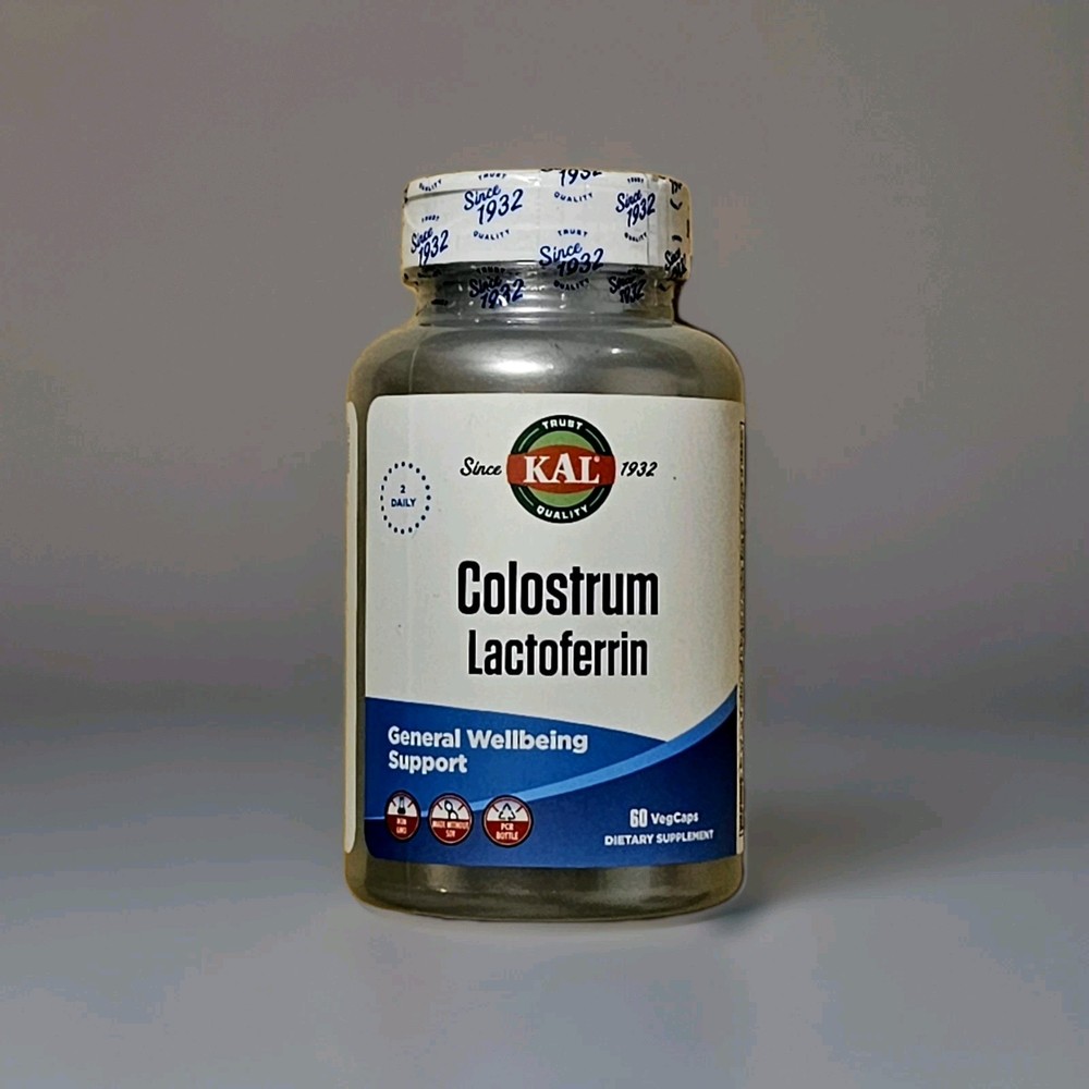 KAL Colostrum Lactoferrin Supplement – 60 VegCaps – Exp 01/2028 – New/Sealed