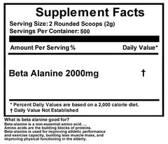 Beta Alanine Unflavored 8.8lb (4000g) 100% Pure Powder 2000 Servings KOSHER