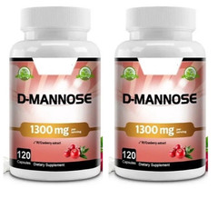 D-Mannose 1300mg 2X120 Caps UT Urinary Tract/Liver Function/Bladder