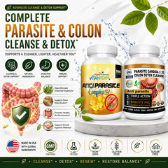 kit parasite cleanse capsules Colon detox digestive health flush colon garlic
