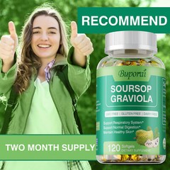Soursop Graviola Capsules 1000mg – Antioxidant, Lung Cleanse, Respiratory Health