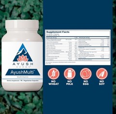 Ayush Herbs AyushMulti Multivitamin 90 Vegetarian Capsules Exp 05/2027