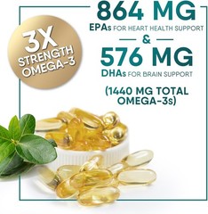 Omega 3 Fish Oil with EPA & DHA Triple Strength 2400mg Softgels