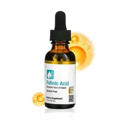 Gold California Nutrition Folinic Acid Supplement,1 fl oz (30 volume Liquid Form