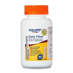 Equate 100% Psyllium Husk Daily Fiber Dietary Supplement Capsules, 160 Ct