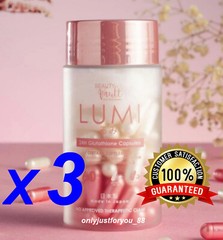 3 X Beauty Vault LUMI 24H Glutathione 60 Caps Day and Night DHL Express Shipping