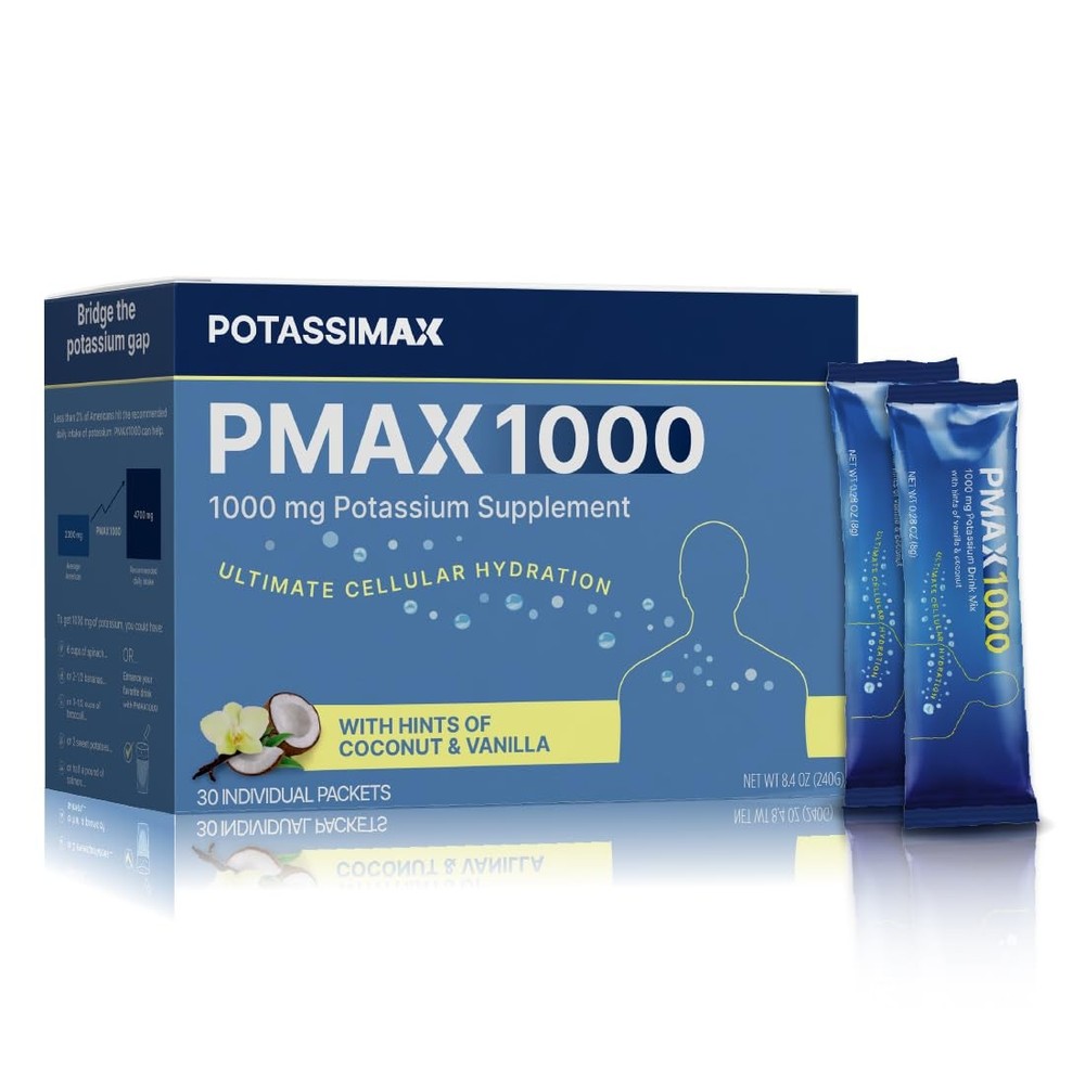 Potassimax Pmax1000 High Dose Pure Potassium Electrolyte Supplement Powder