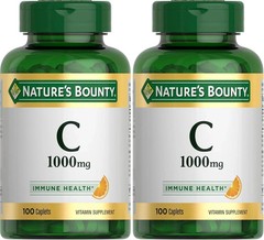 2 PACK Nature’s Bounty Vitamin C 1000mg Caplets 100 Total Caplets