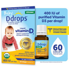 Ddrops Baby Vitamin D 400 IU Organic Liquid Drops – 0.06 fl oz