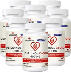 Ubiquinol CoQ10 600 mg Softgel Omega 3-6-9 & Vitamin E Supplement 4/2027
