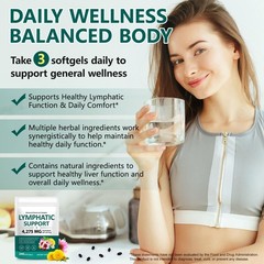 Lymphatic Drainage Supplements, 240 Softgels, Lymph System Support Supplement…