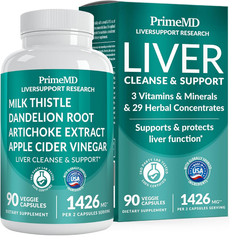 32-in-1 Liver Support with Milk Thistle Supplement – Liver Detox with Silymarin,
