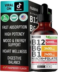 Nusava Vitamin B complex – B 12, B 6 & B 1 + Niacin & Folate – Double pack
