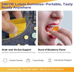 LUXRY SWIYIE Lutein Gummies – Eye Health Support with Lutein&Zeaxanthin, 60 Gums