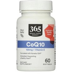 365 Whole Foods Market CoQ10 100mg + Vitamin E 60 count