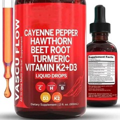 Cayenne Pepper Hawthorn Beet Root Turmeric Vitamin K2+D3 Liquid Drops (60ML)