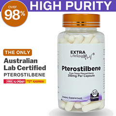 Pterostilbene 350mg High Purity Capsules | Trusted Australian Lab Certified