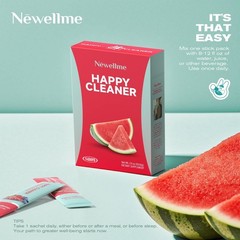 NEWELLME Happy Cleaner Gut Health Superfoods Powder, Watermelon Flavor, with