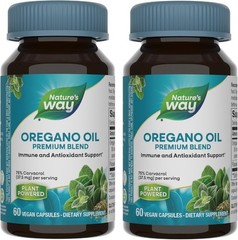 2x Nature’s Way Oregano Oil. 60 Vegan Capsules Each. exp. 2/28/27