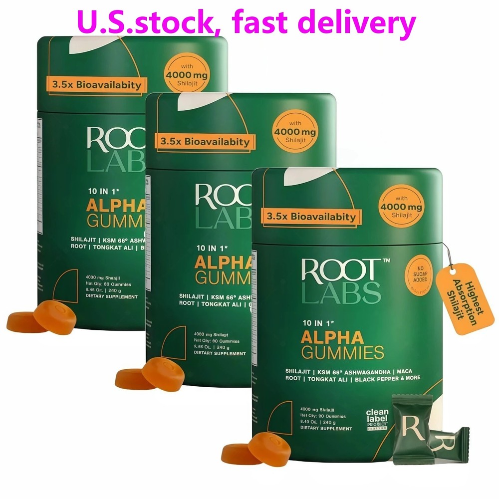 NEW 3Pack Alpha Shilajit Gummies 4000mg | 60 Count | Herbal & Supplement