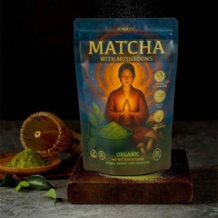 MINDEZY Matcha with Mushrooms Powder, Functional energy blend – 180g (6.35oz)