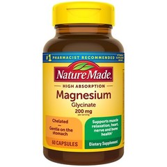 Nature Made Magnesium Glycinate 200Mg 60 Capsules Heart Bone Nerve Support