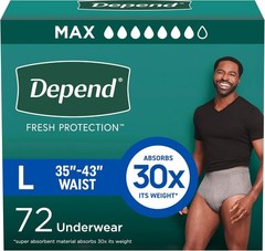 Depend Fresh Protection Adult Diapers, Incontinence Underwear for Men, Disposa