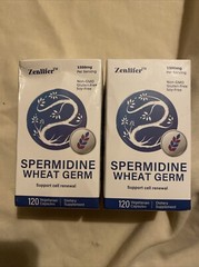 2 pack Zenlifer Spermidine Wheat Germ 1500mg 120 Veggie Caps Exp 06/26